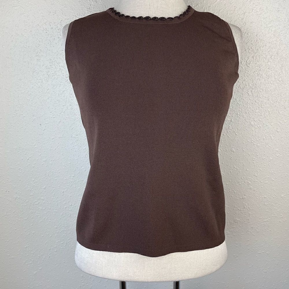 Joseph A. Brown Stretch Sleeveless Top Size L EUC